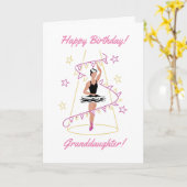 Carte Petite-fille de ballet et Bunting (Noir/Brown) (Fleur jaune)