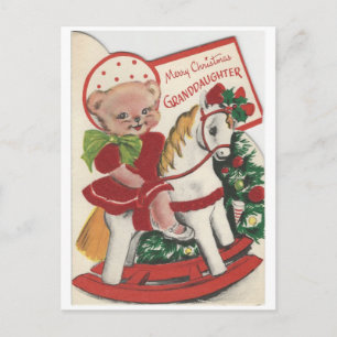 Carte petite-fille de Noël Vintage
