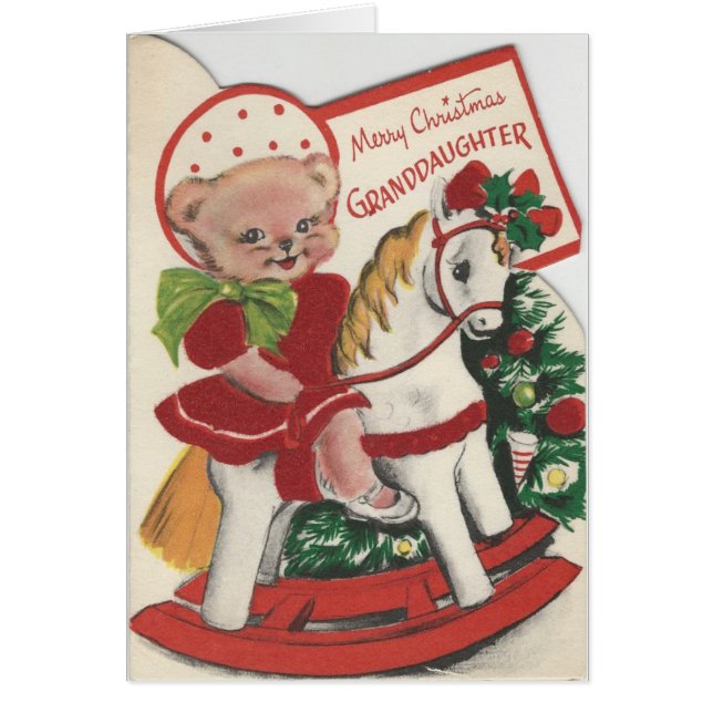Carte petite-fille de Noël Vintage (Devant)