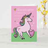 Carte Petite-fille de nous Magique Unicorn Valentines (Fleur jaune)