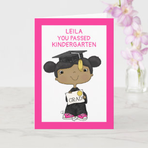 Carte Petite fille diplômée Peau noire