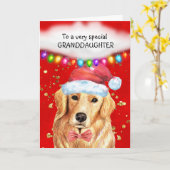 Carte Petite-fille d'or Labrador mignonnes voeux de Noël (Fleur jaune)