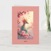 Carte Petite-fille Dragon Bébé 7e Anniversaire (Dos)