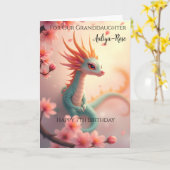 Carte Petite-fille Dragon Bébé 7e Anniversaire (Fleur jaune)