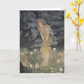 Carte Petite fille et ange fée (Fleur jaune)