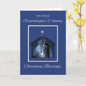 Carte Petite-fille et bénédictions de Noël de famille (Fleur jaune)