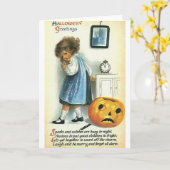 Carte Petite fille et Citrouille (Fleur jaune)