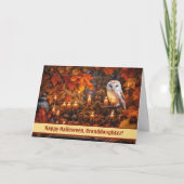 Carte Petite-fille et mari Joyeux Halloween Hibou  (Devant)
