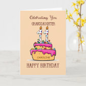 Carte Petite-fille Fête d'anniversaire 11 ans Gâteau Cel (Fleur jaune)