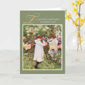 Carte Petite-fille, Fête des Mères, Filles en Garde Fleu (Fleur jaune)