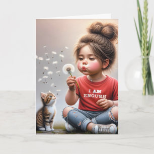 Carte Petite Fille Feu Dandelions Pour Anniversaire