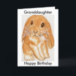 Carte Petite-fille Grandson anniversaire lapin personnal<br><div class="desc">J'ai créé cette adorable carte en utilisant mon aquarelle originale d'un lapin à oreilles de lop mignon.  Vous pouvez le personnaliser,  y compris le verset.  Jetez un coup d'oeil à mes articles correspondants dans mes sections lapin lapin lapin.</div>