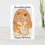 Carte Petite-fille Grandson anniversaire lapin personnal<br><div class="desc">J'ai créé cette adorable carte en utilisant mon aquarelle originale d'un lapin à oreilles de lop mignon.  Vous pouvez le personnaliser,  y compris le verset.  Jetez un coup d'oeil à mes articles correspondants dans mes sections lapin lapin lapin.</div>