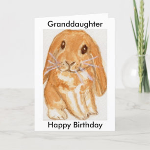 Carte Petite-fille Grandson anniversaire lapin personnal