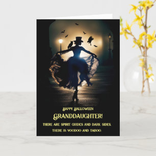 Carte Petite-fille Halloween avec Dancing Voodoo Lady