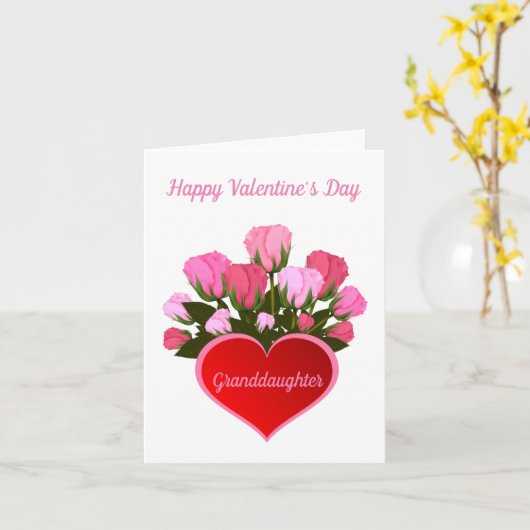 Carte Petite-fille Joyeuse Saint-Valentin (Fleur jaune)