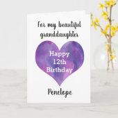 Carte Petite-fille Joyeux 12e anniversaire (Fleur jaune)