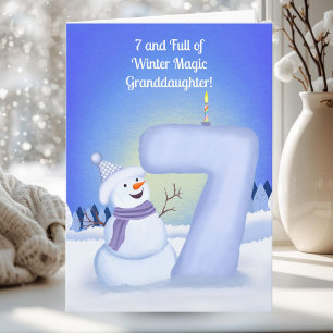 Carte Petite-fille Joyeux 7e Anniversaire Bonhomme de ne