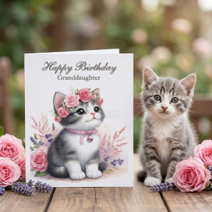 Carte Petite-fille Joyeux Anniversaire Adorable Chat