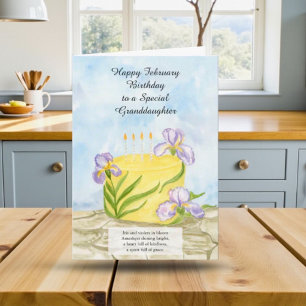 Carte Petite-fille Joyeux Anniversaire de Février Iris G
