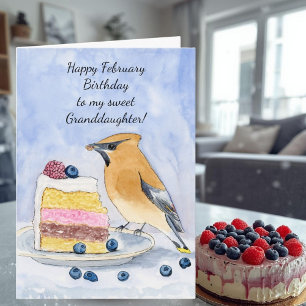 Carte Petite-fille Joyeux Anniversaire de Février Oiseau