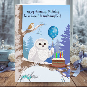 Carte Petite-fille Joyeux Anniversaire de janvier Chouet