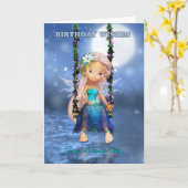 Carte Petite-fille Joyeux anniversaire mignon fée (Fleur jaune)