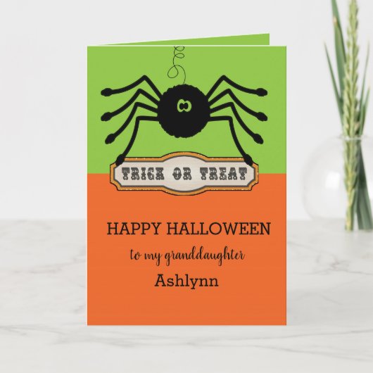 Carte Petite-fille Joyeux Halloween (Devant)