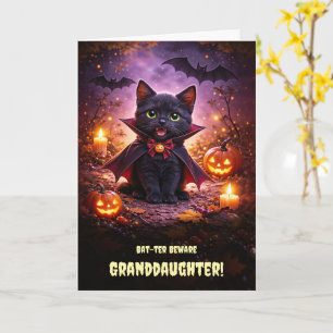 Carte Petite-fille Joyeux Halloween Mignon Chat Chaton