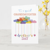 Carte Petite-fille, Mignonne Fête des Mères Nuages Arc-e (Fleur jaune)