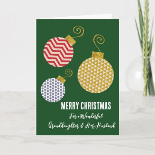 Carte Petite-fille moderne et son mari Joyeux Noël