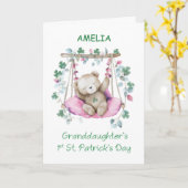 Carte Petite-fille Premier Jour de la Saint Patrick doux (Fleur jaune)