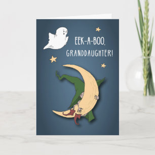 Carte Petite-fille Première Halloween Baby Peek A Boo