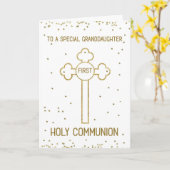 Carte Petite-fille Première Sainte Communion Gold Look C (Fleur jaune)