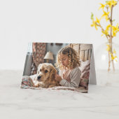Carte Petite Fille Priant Avec Chien (Fleur jaune)