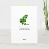 Carte Petite fille Rose et Shamrock St.Patrick's Day (Dos)