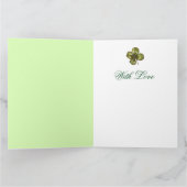 Carte Petite fille Rose et Shamrock St.Patrick's Day (Intérieur)
