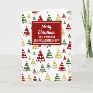 Carte Petite-fille rouge verte moderne en droit Noël