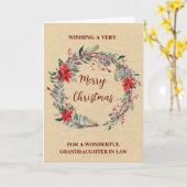 Carte Petite-Fille Russe Wreath En Droit Joyeux Noël (Fleur jaune)