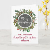 Carte Petite-fille rustique en droit Classmate Noël (Fleur jaune)