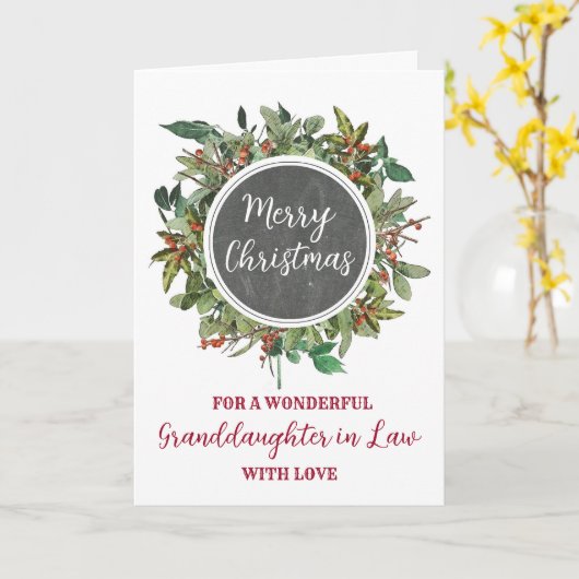 Carte Petite-fille rustique en droit Classmate Noël (Fleur jaune)