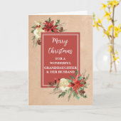 Carte Petite-fille rustique et loi de son mari Noël (Fleur jaune)