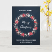 Carte Petite-fille rustique et son mari Joyeux Noël (Fleur jaune)