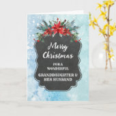 Carte Petite-fille rustique et son mari Joyeux Noël (Fleur jaune)