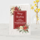 Carte Petite-fille rustique et son mari Joyeux Noël (Fleur jaune)