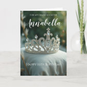 Carte Petite-fille Seizième anniversaire Elégant Argent (Devant)