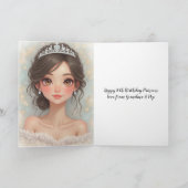 Carte Petite-fille Seizième anniversaire Elégant Argent (Intérieur)