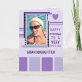 Carte Petite-fille spéciale ajouter la photo violet anni (Devant)