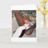 Carte Petite fille sur le hamac, Jessie Willcox Smith (Fleur jaune)