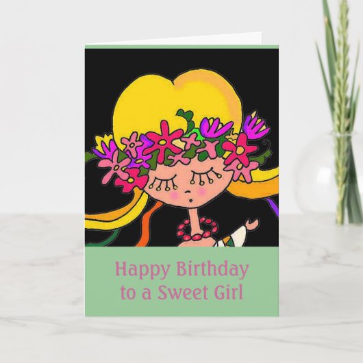 Carte Petite fille Ukrainienne Folk Art (Devant)